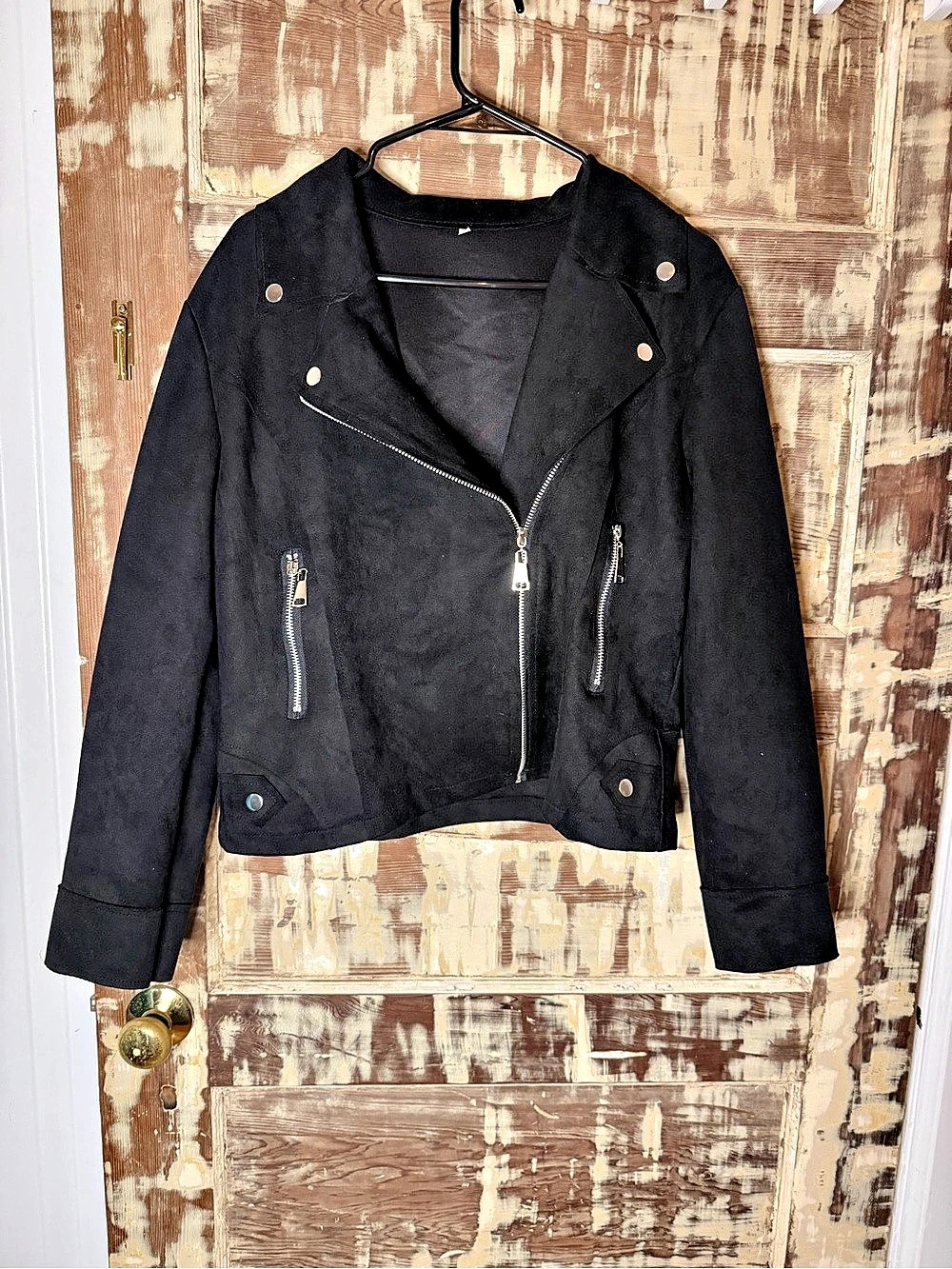 Women's Black Moto Jacket Like New